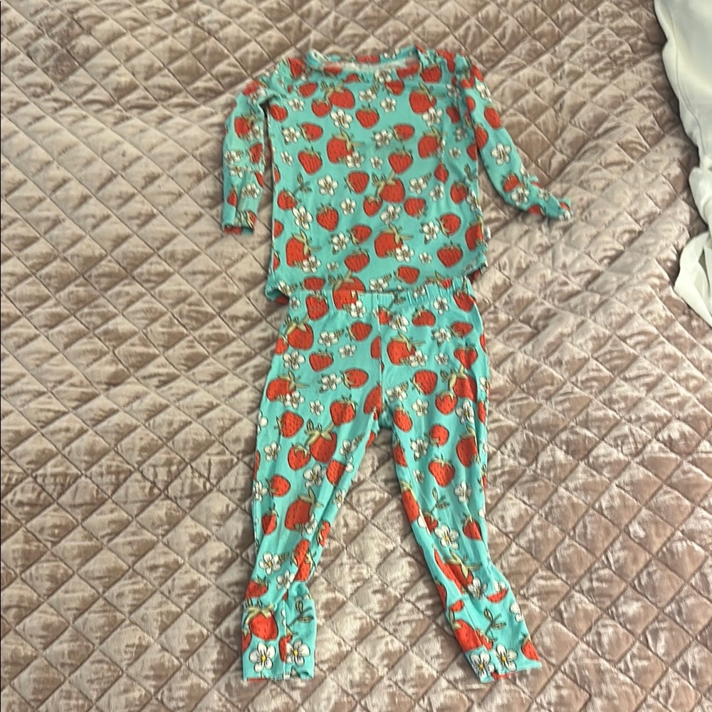 Kids Strawberry Print Pajamas